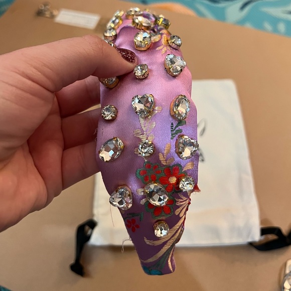 La Bella Purple Silk Embellished Headband - Picture 11 of 16